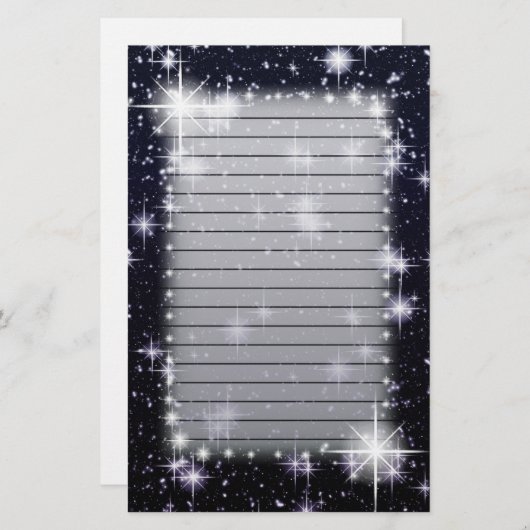 Helderheid in de vorm van schitterende sterren in briefpapier (Voorkant / Achterkant)