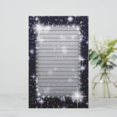 Helderheid in de vorm van schitterende sterren in briefpapier (Staand voorkant)