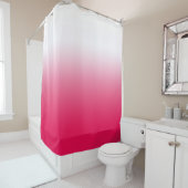 Helderheid in zomerrood en witte gradiëntkleur douchegordijn (In situ)