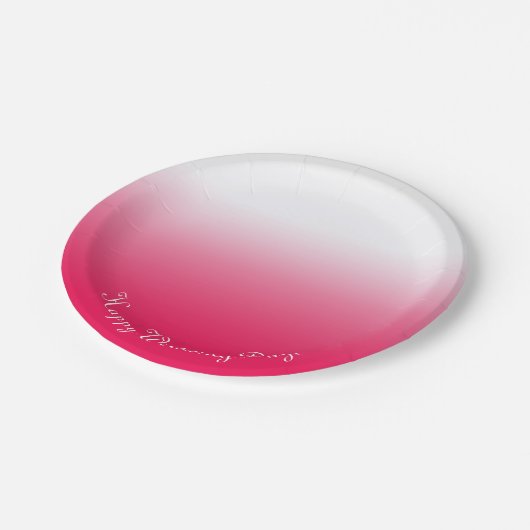 Helderheid in zomerrood en witte gradiëntkleur papieren bordje (Gekanteld)