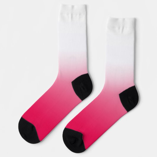 Helderheid in zomerrood en witte gradiëntkleur sokken (Links)