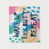 Helderheid IV | Wake Up Kick Butt Herhalen Wandkleed (Voorkant)