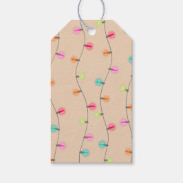 Helderheid kerstlampje op Kraft Cadeaulabel