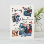 Helderheid | Kerstmis met meerdere foto's Feestdagenkaart (Staand voorkant)