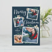 Helderheid | Kerstmis met meerdere foto's Feestdagenkaart (Staand voorkant)