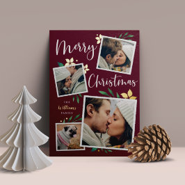 Helderheid | Kerstmis met meerdere foto's Folie Feestdagenkaart