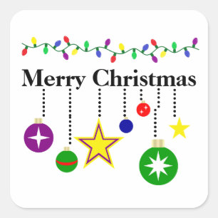 Helderheid kerstsierpleisters vierkante sticker