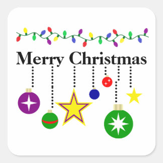 Helderheid kerstsierpleisters vierkante sticker