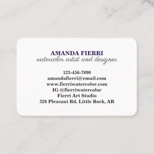 Helderheid kleurstof kleurrijke kunstenaar visitekaartje (Achterkant)