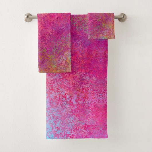 Helderheid magenta Sunset Abstract Acrylzuur Bad Handdoek (Insitu)
