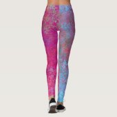 Helderheid magenta Sunset Abstract Acrylzuur Leggings (Achterkant)