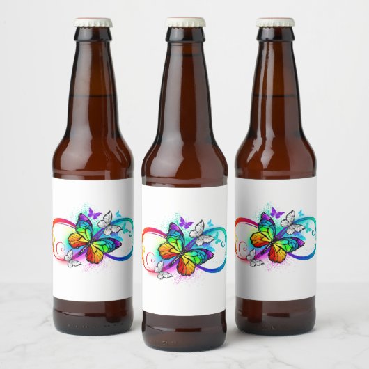 Helderheid met de regenboogvlinder bier etiket (Flessen)