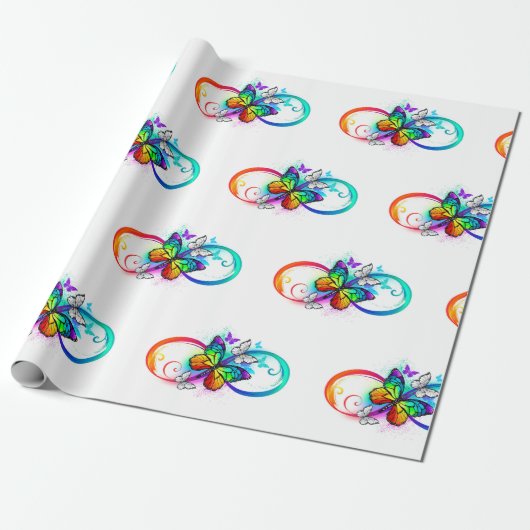 Helderheid met de regenboogvlinder cadeaupapier (Uitgerold)