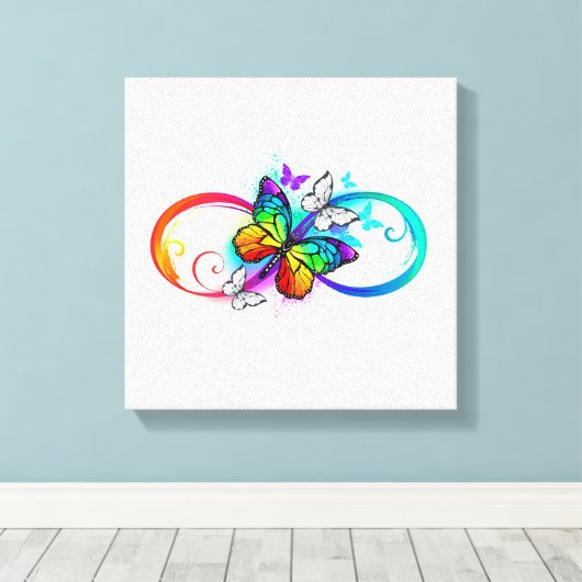 Helderheid met de regenboogvlinder canvas afdruk (Insitu (Houten vloer))