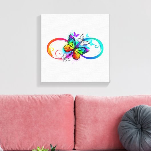 Helderheid met de regenboogvlinder canvas afdruk (Insitu (Woonkamer))