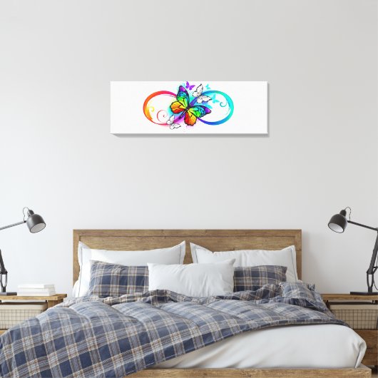 Helderheid met de regenboogvlinder canvas afdruk (Insitu (Slaapkamer))