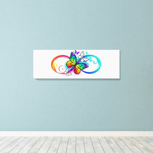 Helderheid met de regenboogvlinder canvas afdruk (Insitu (Houten vloer))