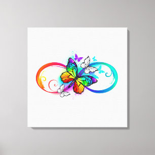 Helderheid met de regenboogvlinder canvas afdruk