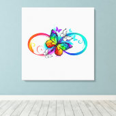 Helderheid met de regenboogvlinder canvas afdruk (Insitu (Houten vloer))