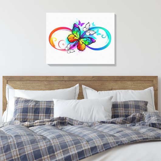Helderheid met de regenboogvlinder canvas afdruk (Insitu (Slaapkamer))