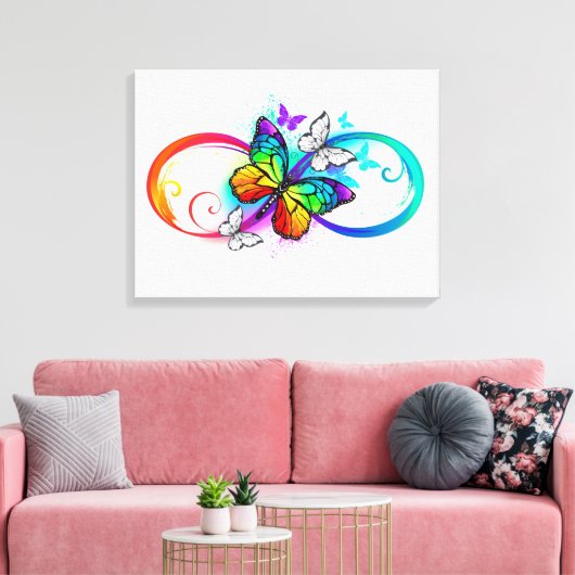 Helderheid met de regenboogvlinder canvas afdruk (Insitu (Woonkamer))