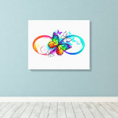 Helderheid met de regenboogvlinder canvas afdruk (Insitu (Houten vloer))