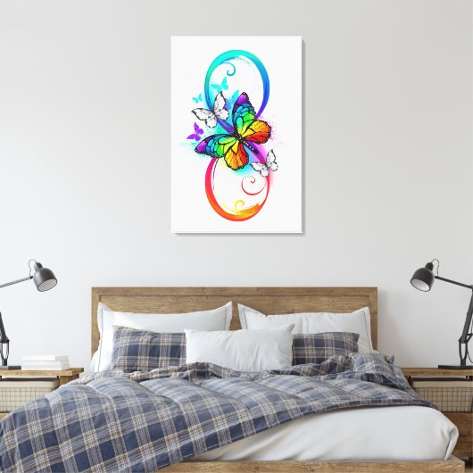 Helderheid met de regenboogvlinder canvas afdruk (Insitu (Slaapkamer))