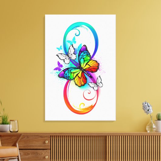 Helderheid met de regenboogvlinder canvas afdruk (Insitu (Woonkamer))