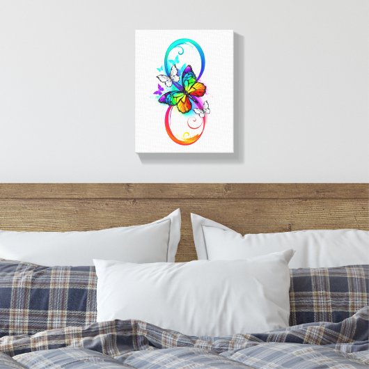 Helderheid met de regenboogvlinder  canvas afdruk (Insitu (Slaapkamer))
