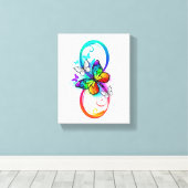 Helderheid met de regenboogvlinder canvas afdruk (Insitu (Houten vloer))