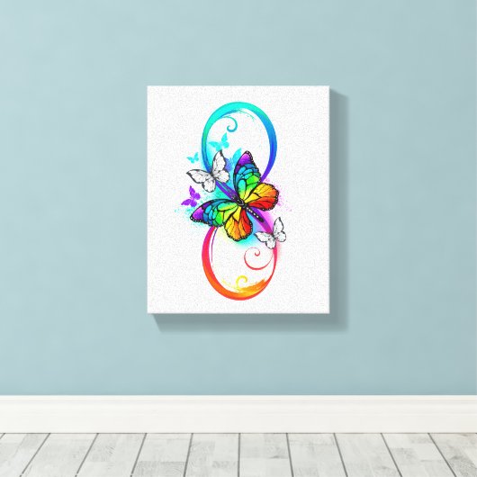 Helderheid met de regenboogvlinder  canvas afdruk (Insitu (Houten vloer))