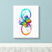 Helderheid met de regenboogvlinder canvas afdruk (Insitu (Houten vloer))