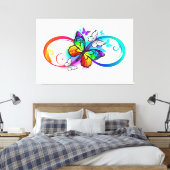 Helderheid met de regenboogvlinder canvas afdruk (Insitu (Slaapkamer))