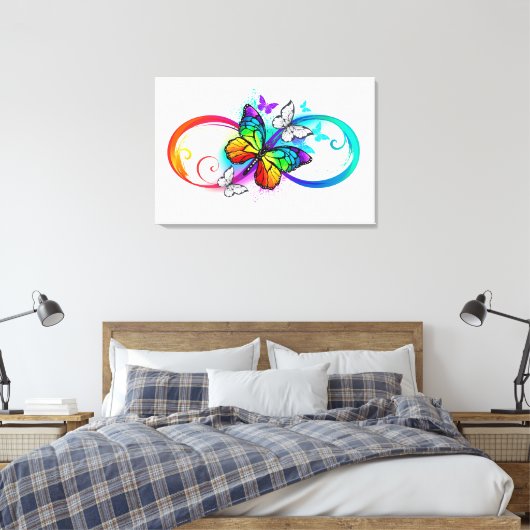 Helderheid met de regenboogvlinder canvas afdruk (Insitu (Slaapkamer))