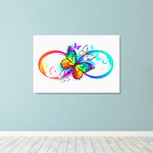 Helderheid met de regenboogvlinder canvas afdruk (Insitu (Houten vloer))