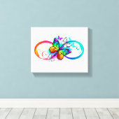 Helderheid met de regenboogvlinder canvas afdruk (Insitu (Houten vloer))