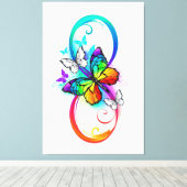 Helderheid met de regenboogvlinder canvas afdruk (Insitu (Houten vloer))