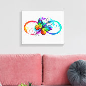 Helderheid met de regenboogvlinder canvas afdruk (Insitu (Woonkamer))