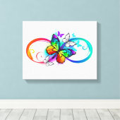 Helderheid met de regenboogvlinder canvas afdruk (Insitu (Houten vloer))