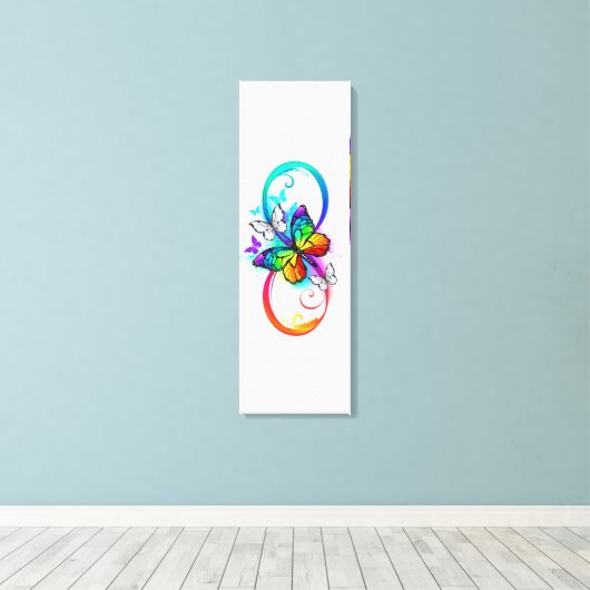 Helderheid met de regenboogvlinder canvas afdruk (Insitu (Houten vloer))