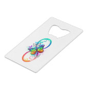 Helderheid met de regenboogvlinder creditkaart flessenopener (Voorkant Gekanteld)