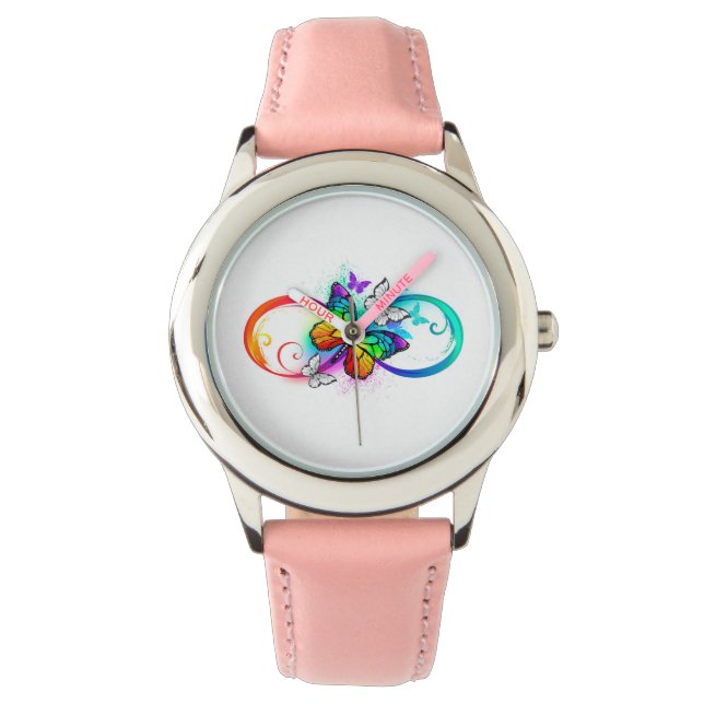 Helderheid met de regenboogvlinder horloge (Voorkant)