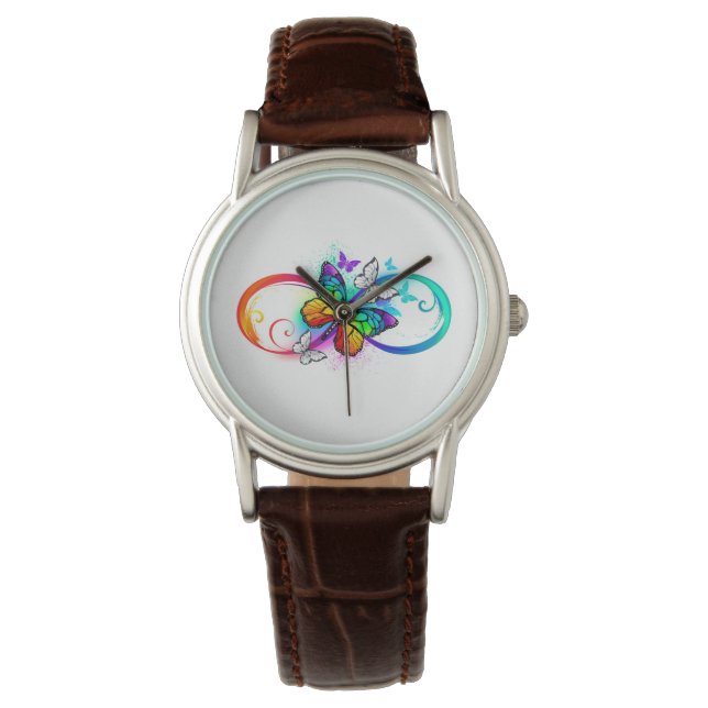 Helderheid met de regenboogvlinder horloge (Voorkant)