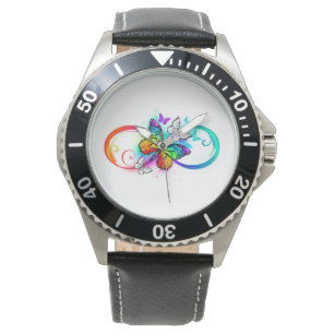 Helderheid met de regenboogvlinder horloge