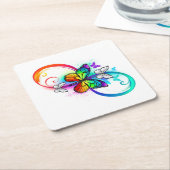 Helderheid met de regenboogvlinder kartonnen onderzetters (Schuin)