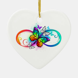 Helderheid met de regenboogvlinder keramisch ornament