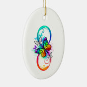 Helderheid met de regenboogvlinder keramisch ornament (Rechts)