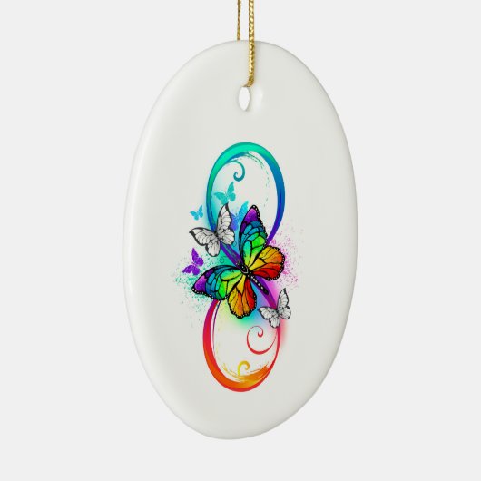 Helderheid met de regenboogvlinder keramisch ornament (Rechts)