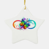 Helderheid met de regenboogvlinder keramisch ornament (Achterkant)