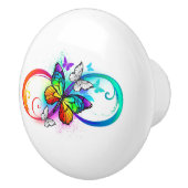 Helderheid met de regenboogvlinder keramische knop (Rechts)